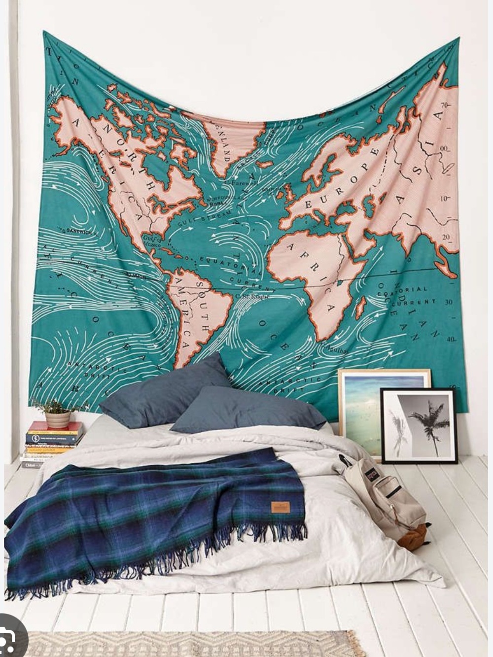Rare urban outfitters world map tapestry